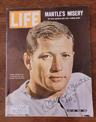 MICKEY MANTLE Signed 1965 Life Magazine JSA Certified Autograph Inscribed “No 7” • $479.99