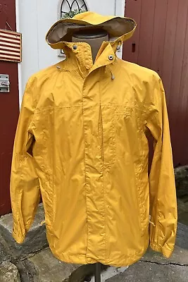 QUALITY L.L. Bean Men's Trail Model Hooded Rain Jacket Yellow Size Large • $44.99