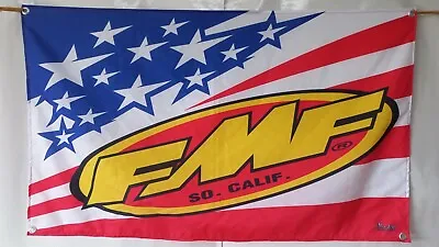 Vintage Motocross Enduro Flag Banner Sign Logo Fmf So. Calif. Room Garage Shop • $35