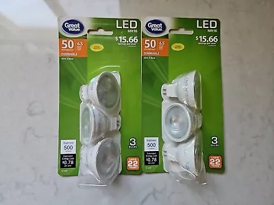 6-Pack MR16 Sealed Dims LED Bulbs 90+ 6.5W (50W Equivalent) 500 Lumens • $21.28