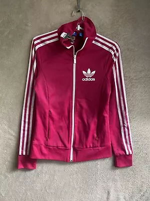 Adidas Track Jackets Size XS Womens Pink Logo Long Sleeve Activewear • $36