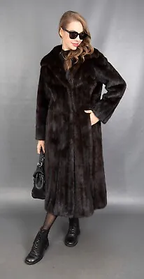 10460 Gorgeous Real Mink Coat Luxury Fur Jacket Very Long Beautiful Look Size M • $1