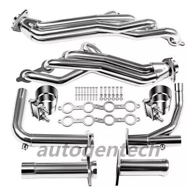 For Chevy GMC 07-14 4.8L 5.3L 6.0L Long Tube Stainless Steel Headers W/ Y Pipe • $293.49