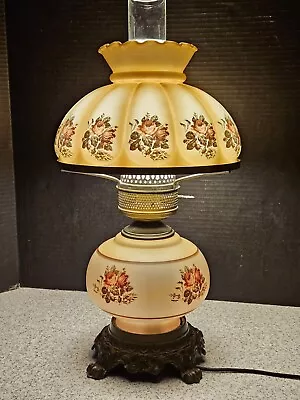 Vintage Parlor 'Gone With The Wind' 3 Way Lamp Thick Pillowed Shade Warm Light • $147