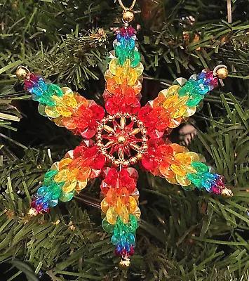 Bead Craft Kit Starburst Christmas Ornament 4-1/2  In Diameter NEW • $7.99