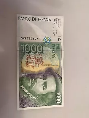 Spain 1000 Pesetas - Hernan Cortes Issued 1992 Circulated Good Condition • £5