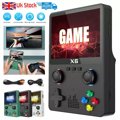 X6 Portable Retro Handheld Video Games Console 3.5  IPS LCD Screen 64GB • £28.99