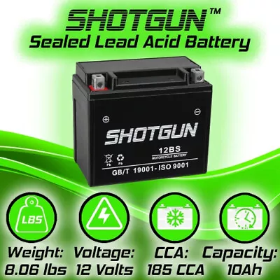 Shotgun Sealed AGM  Motorcycle Battery For Honda Kawasaki Suzuki ATV Yamaha • $35.88