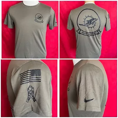 Miami Dolphins Army Green Nike Salute To Service Dri-Fit Shirt Small NFL Fins • $17