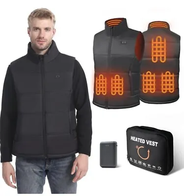 Heated Vest For Men With 12000Mah Battery Pack Included Camping Motorcycle • $50