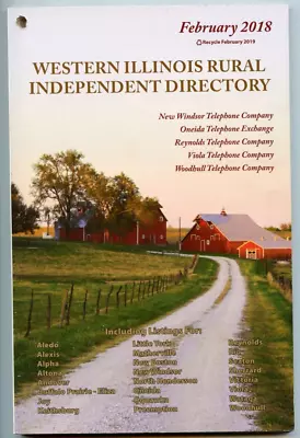 2018 Western Illinois Rural Independent Directory Telephone Co. Phone Book PB • $7.99