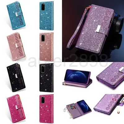 Case For Samsung Galaxy S23 S22 S21 S20 S10 S9 Ultra Plus Glitter Leather Wallet • $28.59