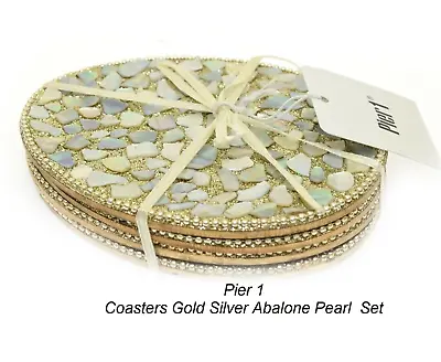 Pier 1  Coaster Set Mosaic Mother Of Pearl • $24.95