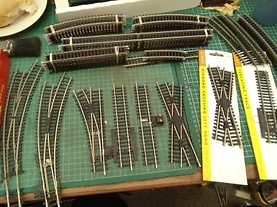 Oo Gauge Job Lot Of 50 X Spare Pieces Of Hornby Nickel Silver Track & Points Etc • £18.99