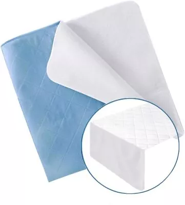 Washable Bed Protector Cover Incontinence Pee Pad Reusable Hypoallergenic Blue • £17.99