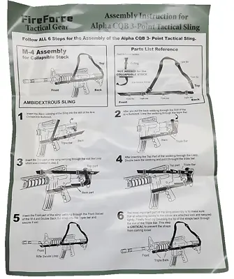 New Fire Force Alpha 3 Point Sling *mocinc.1982* • $20.99