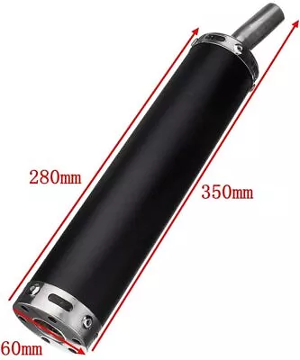 22mm Inlet Dia Motorcycle Exhaust Muffler Systerm Tail Pipe Black 280mm X 60mm • $19.99