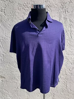 ⭐️ Ermenegildo Zegna Mercerized Purple Polo Short Sleeve  Shirt  Xxl 2xl  ⭐️ • $64