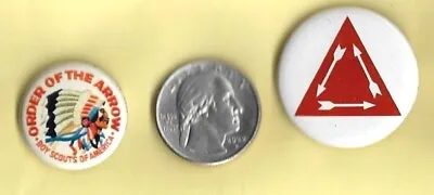 Vigil Honor + Order Of The Arrow Button & Old OA Logo Button: 2 Piece Lot • $12