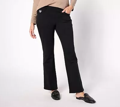 Quacker Factory Women's Petite Pants PL Short DreamJeannes Flat Black A625714 • $20.30