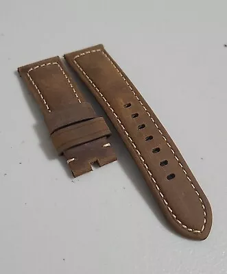 $99 • Buy Panerai Watch Brown Assolutamente Leather OEM Suede Strap 24mm For Tang Buckle