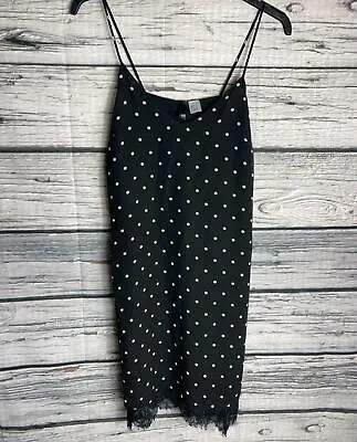 Ladies Womans Size 4 Dress Shift Slip Fit And Flare Spot Lace Black H&m S/n501 • $8.64