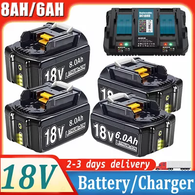 For Makita 18V 8.0AH/9.0Ah LXT Li-Ion BL1830 BL1850 BL1860 Battery/Dual Charger • $136.78