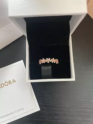 New Authentic PANDORA Daisy Flower Rose Gold Ring Size 58 RRP £70.00 • £27.99