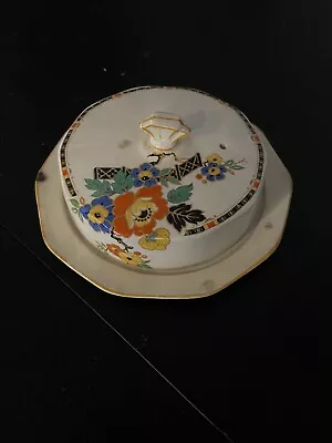 H.K. Tunstall Vintage England Art 2pc Bowl With Lid Flowers • $25.99