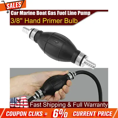 3/8'' Hand Primer Bulb Outboard Car Marine Boat Gas Fuel Line Pump For All Fuels • $6.39