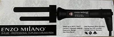 Enzo Milano Bi-Tube Professional Clipless Curling Iron • $59.99