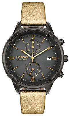 Citizen Eco-Drive Women's Chandler Chronograph Leather 39mm Watch FB2007-04H • $79.99