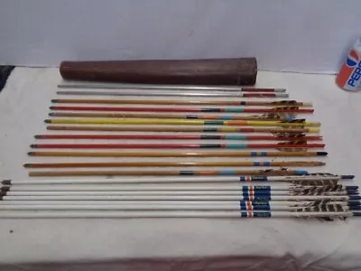 Child Teen Vintage Archery Set Leather Quiver 1959 - 1968 ? Used AS IS Mixed Lot • $29.99