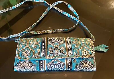 Nwot Vera Bradley Peacock Crossbody Trifold Magnetic Wallet W/ Strap • $27.99