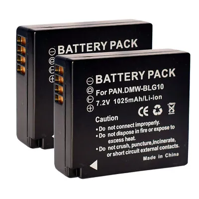 2 Battery For Panasonic DMW-BLG10-E DC-GX9 DMC-GF3 GF5 GF6 GX7 TZ81 TZ101 TZ202 • £16.73