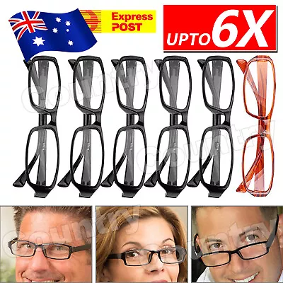 6Pairs Mens Ladies Wayfarer Frame Magnifying Reading Glasses Nerd Spectacl NEW • $8.85