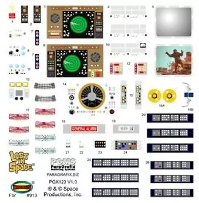 Lost In Space Jupiter 2 II 18  Stock Interior Model Decal Set 18LPG07 • $28.95