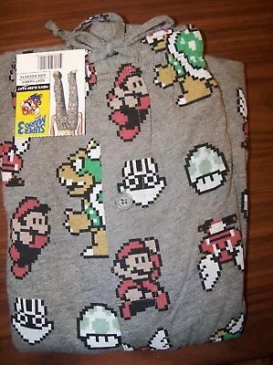 Super Mario Characters Gray Lounge Pajama PJ Pants Mens Size 2XL XXL NWT • $26.69