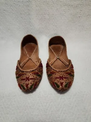 Us 6.5 Jutti Indian Punjabi Women Mojari Boho Mojari Khussa Shoes Bollywood  • $21