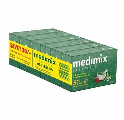 Medimix Ayurvedic Classic 18 Herbs Soap 75g (5+1 Offer Pack) With Free Shipping • $19.99