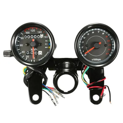 Universal Motorcycle LED Light Odometer & Tachometer Speedometer Gauge RPM • $28.91