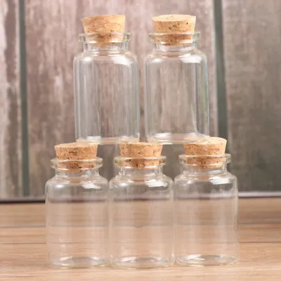 6 Pcs Small Glass Bottles Salt Bottles Small Wishing Bottles Glass Storage Jars • £19.25