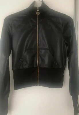 £40 • Buy Vintage Adidas Jacket Missy Elliot Respect Me Shiny Gold Black SIZE 8 Small 