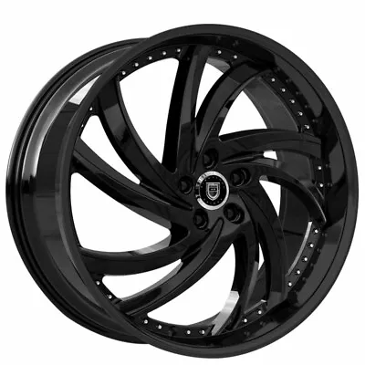 22  Staggered Lexani Wheels Turbine Gloss Black Rims (Floating Caps) • $2458