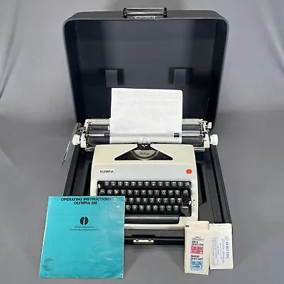 Vintage Olympia International De Luxe Typewriter Serial #4845405 White With Case • £142.51