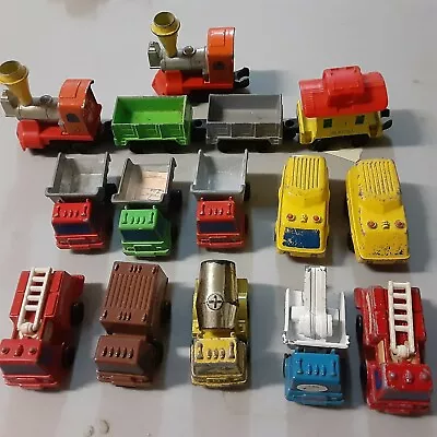 (lot 15) VINTAGE Mattel First Wheels Die Cast Metal Train Tow Truck Fire Engine  • $85