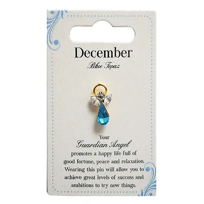 £4.99 • Buy Guardian Angel December Birthstone Angel Pin With Gem Stone Sentimental Gift Ide
