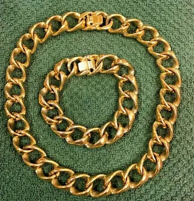 Ciner Vintage Chunky Link Collar Necklace And Bracelet Set • $699