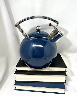 COPCO Water Kettle Pot Stovetop Teapot Blue Stainless Steel Post Modern Design • $26