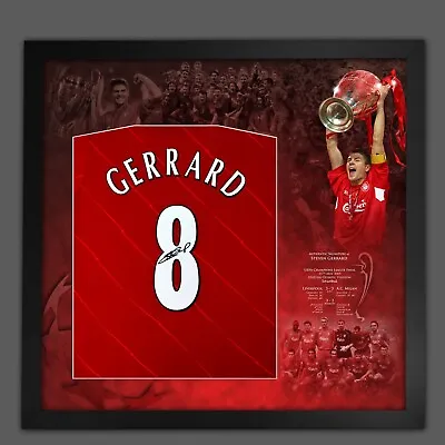 £299.99 • Buy Steven Gerrard Signed Liverpool No 8 Football Shirt In A Picture Mount Display:B